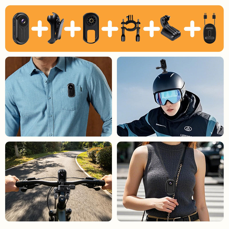 2K Mini Body Camera with 0.85" Screen,Thumb Size Small POV Camera with WiFi,Tiny Wearable Action Camera Magnetic Camcorder for Vlogging Work Cycling Motorcycle Pet Travel