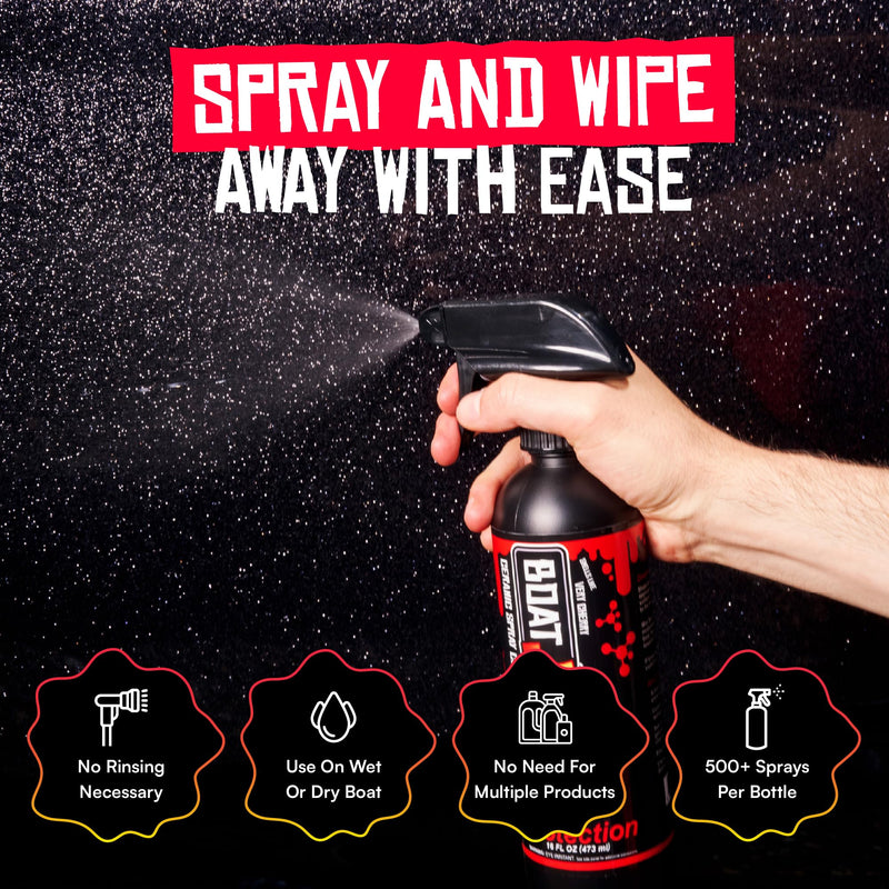 Boat Juice Protection Boat Ceramic Coating | Boat Wax Spray, Marine Ceramic Coating | Superior Shine + Protection | Very Cherry Scent | Marine Detailing & Cleaning Supplies | Made in USA (16oz) 16 Fl Oz (Pack of 1)
