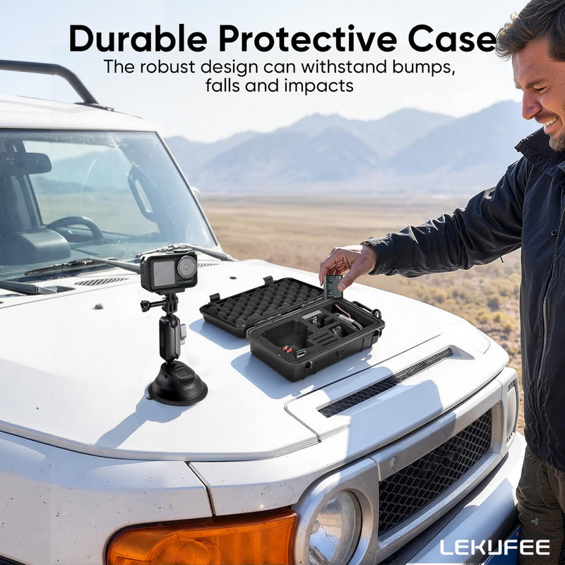 Lekufee Waterproof Hard Case for Xtra Edge Pro/Xtra Edge Camera, and Accessories(Case Only)