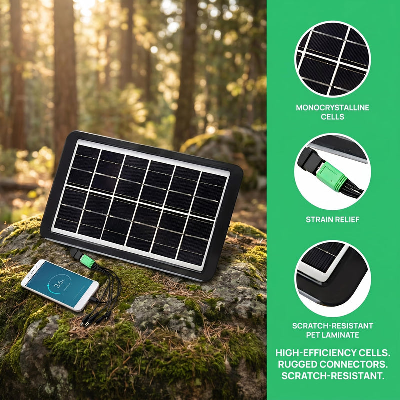 Solar Panel for Camera, 3W Solar Charger Compatible with Ring Spotlight & All-New Stick Up Outdoor Cam Battery, 10ft Long Cable with USB-C to Ring Barrel Plug Adapter (Black)
