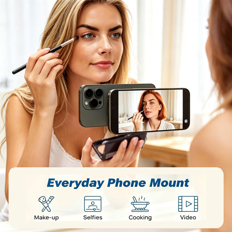Magnetic Wall Phone Holder for Shower Mirror Glass Tile & Kitchen | 2026 Modern Home Decor & RV Accessories; 360° Adjustable; Nano Gel Suction Cup; Strong Magnet; Fits iPhone 12-17 & All Phones