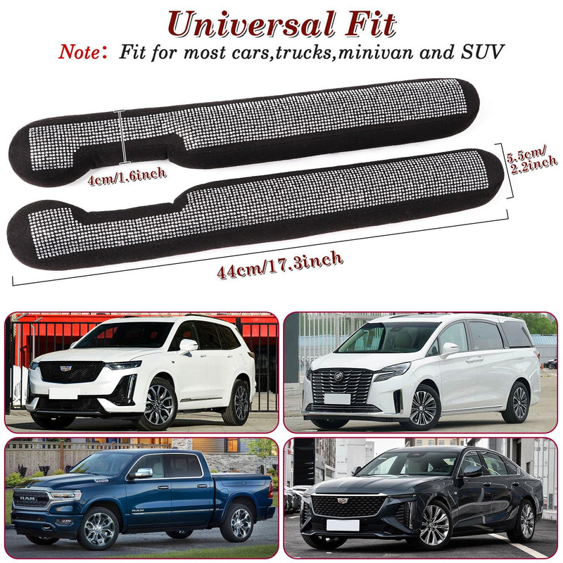 Bling Car Seat Gap Filler Universal Fit for Car SUV Truck, Set of 2 Handmade Crystal Diamond Rhinestone Seat Gap Blocker Bling Car Accessories for Women(Silver) A-Silver