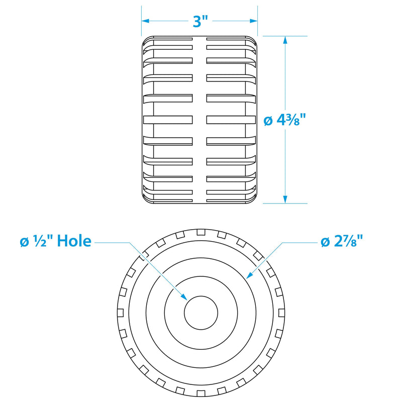 Seachoice Molded Ribbed Wobble Roller, One Size