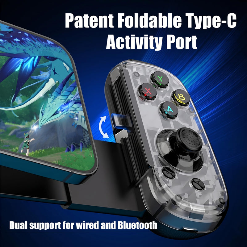 Megadream USB-C Wired & Wireless Mobile Game Controller for iPhone, Android USB-C Phones, PC, Switch - Supports Xbox/PS/Steam Remote Play & Cloud Gaming - Hall Effect Joysticks, Turbo, Vibration Black