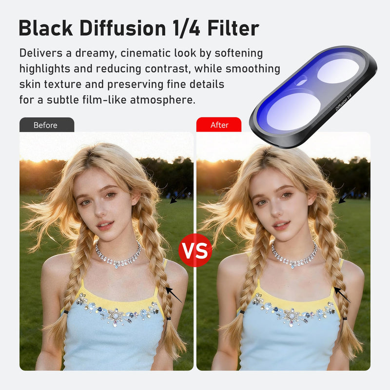 Luna Ultra Filters Kit for Insta360 Luna Ultra Accessories, 7-Piece | Include Adjustable CPL, ND8, ND16, ND32, Black Mist 1/4, UV & Light Pollution Filters, Magnetic Quick-Release Lens Filter Set CPL/ND8 16 32/Black Mist/UV& Light Pollution