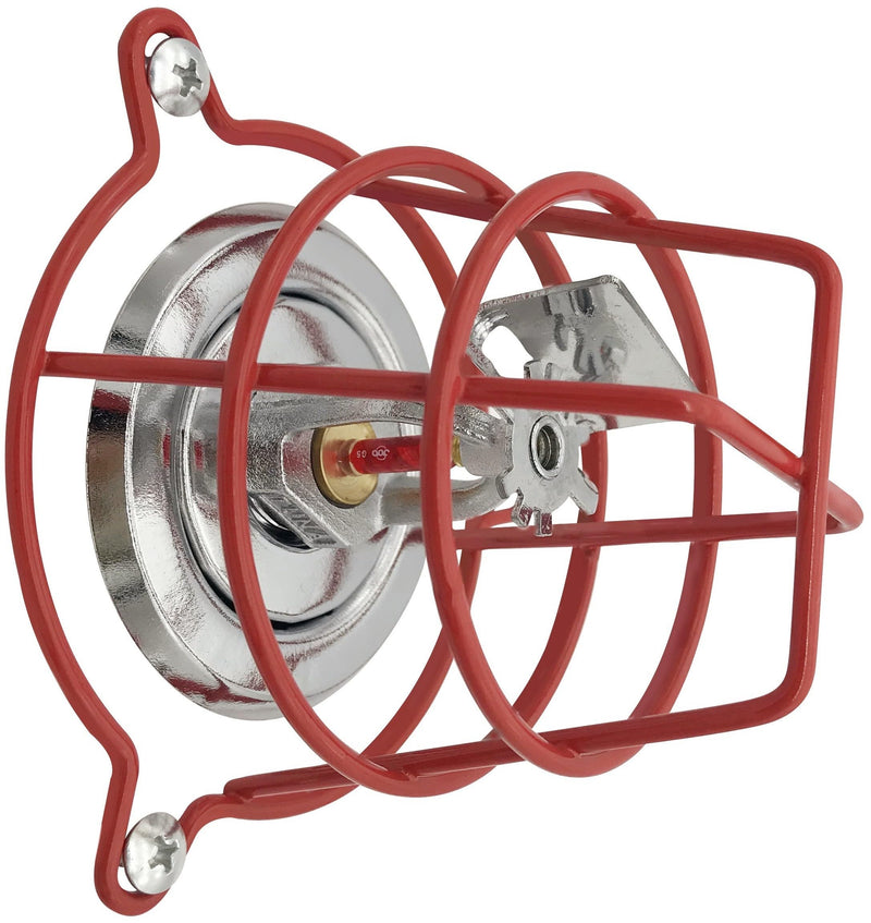 Happy Tree (2 Pack) Red Fire Sprinkler Head Guard Cage Protector Cover for Both 1/2" & 3/4" and for Protecting Flush Mount & Side Wall & Pendent Head Fire Sprinkler Covers for Ceiling 2 Pack