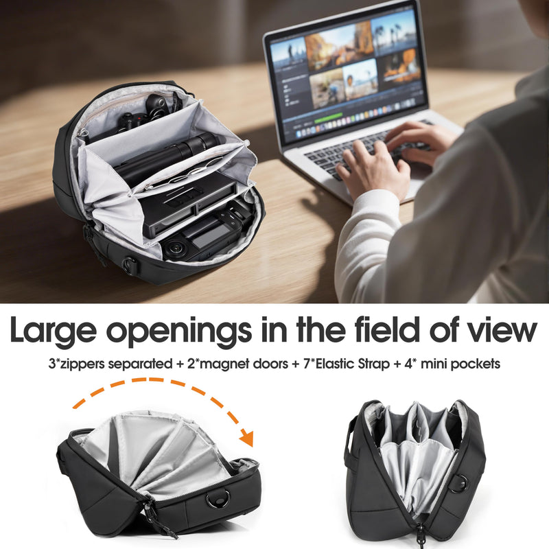 Carrying Travel Case for Insta 360 Luna Ultra Bag Accessories | Go Ultra X6 X5 X4 Air Organizer Multilayer Storage Soft For DJI Osmo Mobile 8 7P Pocket 4 4P 3 with Shoulder Strap