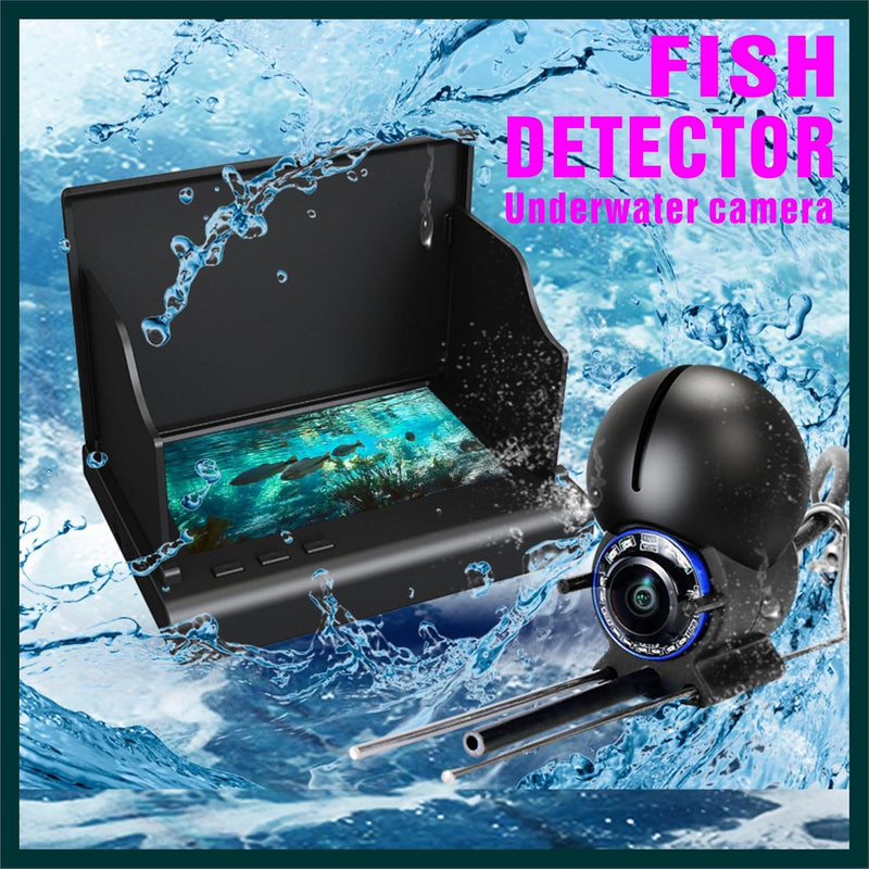 Underwater Fishing Camera with 4.3 Inch LCD, 5000mAh Battery, Infrared Night Vision Light, Portable Fish Finder with 100ft Cable for Ice Lake Boat Kayak Fishing black