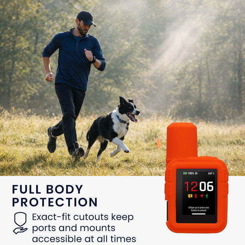 kwmobile Silicone Case for Garmin inReach Mini 3 / Mini 3 Plus Case - Protective Cover for GPS Handheld - Anti-Slip Outdoor Sleeve in Orange
