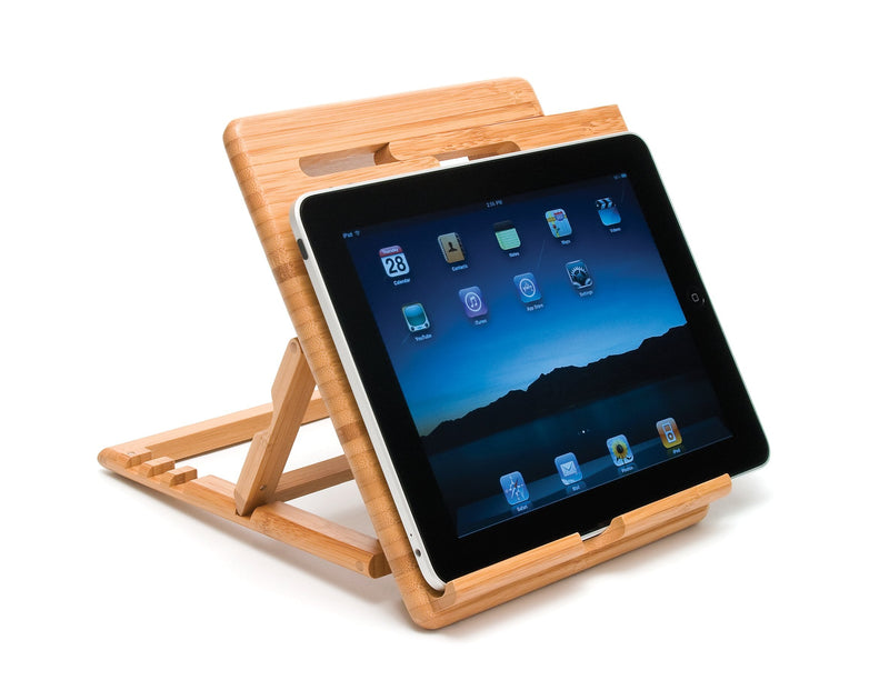 Lipper International 1887 Bamboo Wood Expandable Stand for iPad, Samsung, Nexus, Nintendo Switch, and Other Tablets for iPad/Tablet