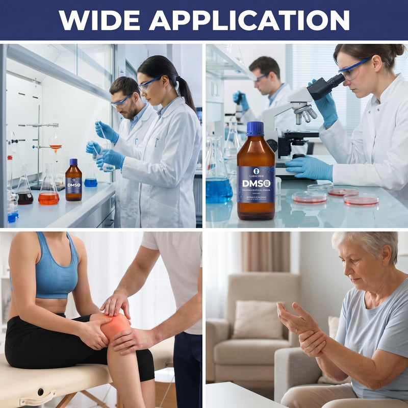GARACHEM Pharmaceutical Grade 99.9% Pure DMSO in a Glass Bottle, Pure Liquid Dimethyl Sulfoxide 8 OZ, Non-Diluted, Low Odor