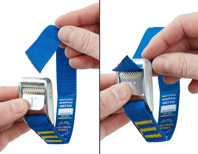 NRS 1.5" Heavy Duty Tie Down Strap – 2 Pack | Cargo Roof Rack Strap for Vehicle, Trailer, Kayak, Moving | 500 lbs. Working Load | 1,500 lbs Breaking Strength Iconic Blue 12'