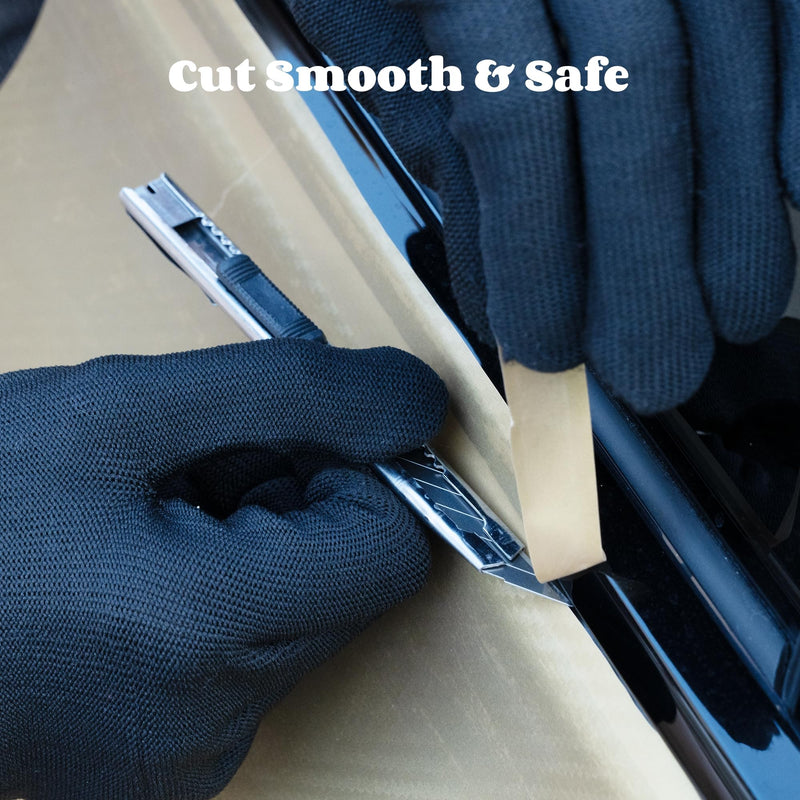 CARTINTS Complete Vehicle Vinyl Wrap Tools Kit Window Tint Tools Kit for Car Wraps with Yellow Micro Squeegee for Corner Full Wrapping, Felt Squeegee, Film Knife, Vinyl Wrap Gloves with micro squeegee