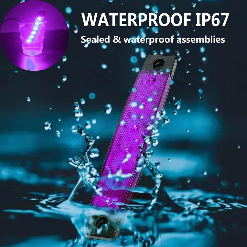20Pcs Purple Boat Interior Lights Waterproof 12V Marine Boat Navigation Lights for Deck Courtesy Transom Cockpit Bow and Stern,Kayak Yacht Fishing Pontoon Sailboat 20pcs Purple