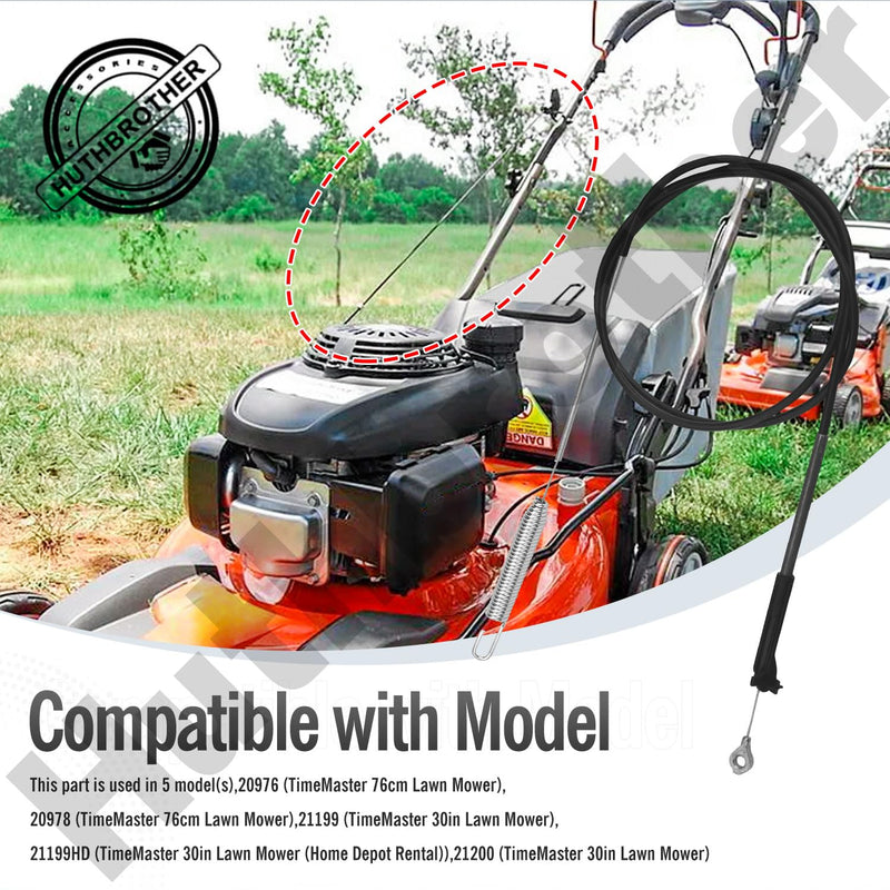 133-1998 Brake Cable for Toro 30" TimeMaster Lawn Mower - Replaces 115-8439, Fits Models 21199, 21200, 20976, 20978 - Walk Behind Lawnmower Blade Stop Cable Replacement Part