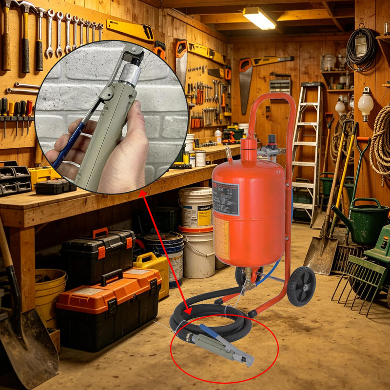 Sand Blaster Gun with 10 Ceramic Tips, Abrasive Blaster Nozzles, Remove Abrasive Stain Rust Grime for Multiple Media