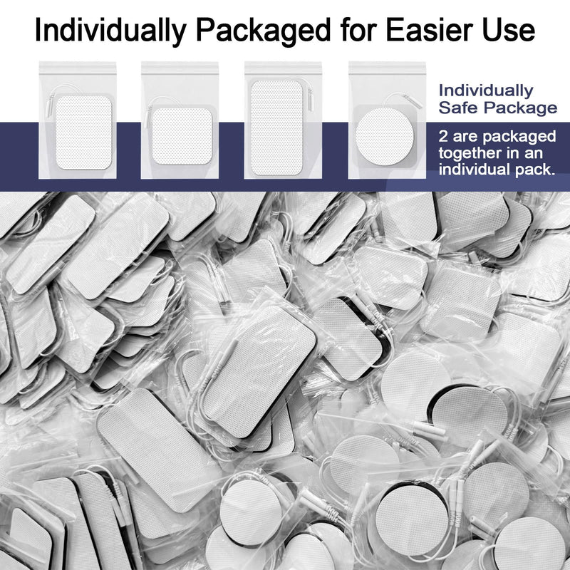  [AUSTRALIA] - TENS Unit Electrode Pads 30 Pcs, 2.0mm Pin Replacement Pads Compatible with Auvon, TENS 7000-5 Assorted Sizes Reusable Self-Adhesive Electrodes for Muscle Stimulator Pain Relief