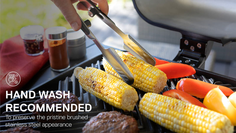 Everdure Premium Pack of 2 BBQ Tool Kit: Brushed Stainless Steel Tongs and Spatula with Soft Grip Handles, Durable Heavy-Duty Grilling Tools and Cooking Utensils Set Medium Tool Kit