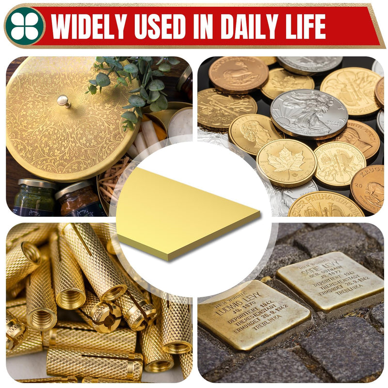 1/4" x 3" x 8" Brass Bar Stock, 6x75x200mm Solid Brass Flat Bar for Knife Making, Scales, Spacers, DIY Crafts, Models and Repair 3" Width x 8" Length 1/4" Thickness