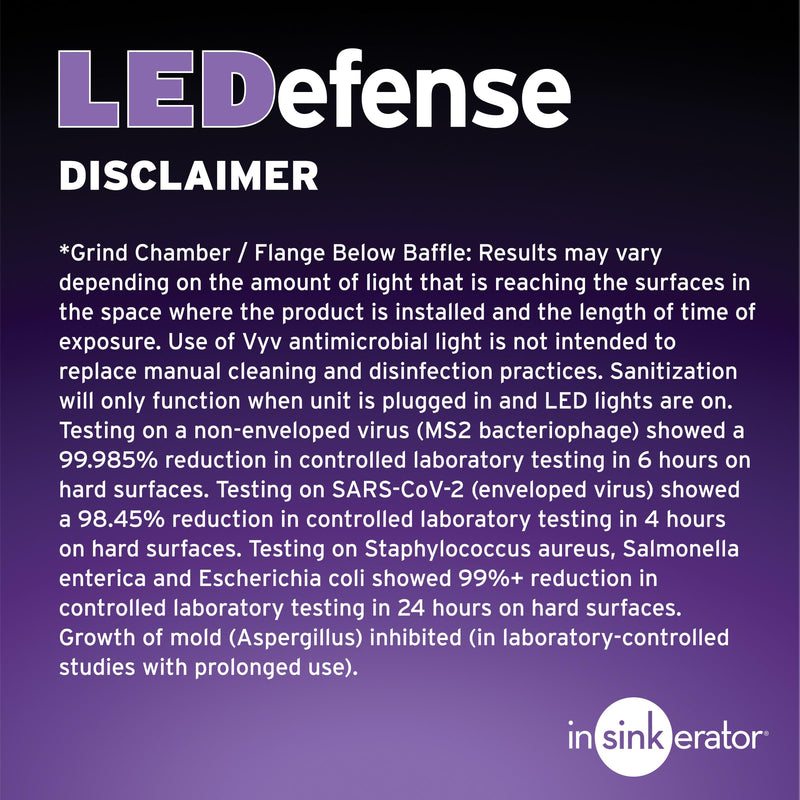 INSINKERATOR LEDefense Garbage Disposal Flange, Antimicrobial LED Accessory for INSINKERATOR Garbage Disposals, FLG-SS-LED