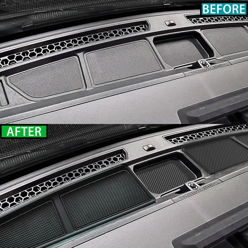 Dash Cover Tray for Ford Bronco Accessories 2021-2023 2024 2025, Dashboard Compartments Mat, Anti-Slip Silicone Insert, Anti Dust Interior Dash Pad Liner for Bronco 2/4-Door (3pcs, Black Trim) 3 Pcs