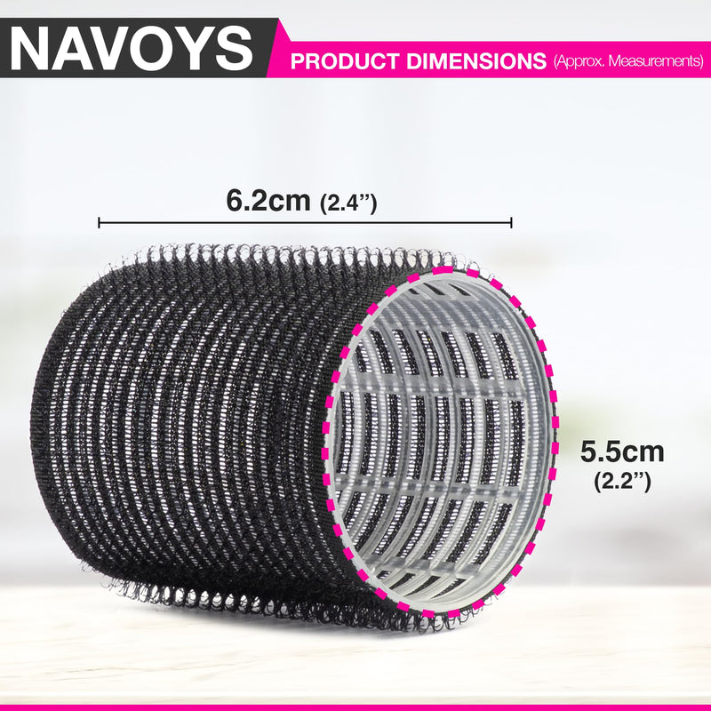 4pc Large Hair Rollers for Volume & Bouncy Curls - Self Grip Styling Rollers for Long & Short Hair, Heatless Curlers for Lift, Body & Waves, Lightweight & Travel Friendly