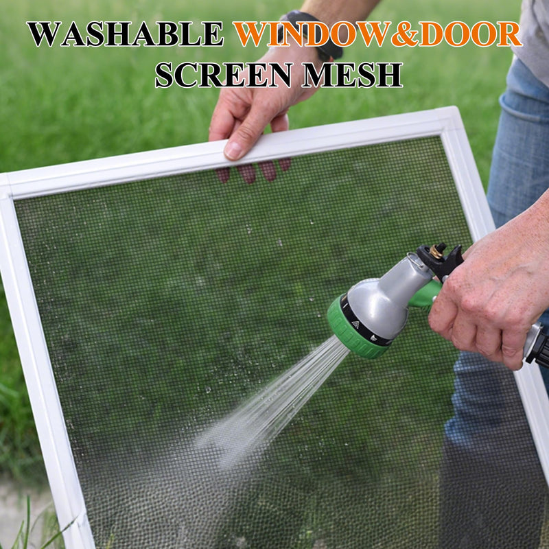 MAGZO Pet Proof Window&Door Screen Replacement Kit, 48" W x 99" L, Best Vinyl Coated Polyester Mesh Dog Cat Resistant Heavy Duty, 32FT Retainer Spline&Spline Removal Hook&Press-Fit Roller Tool, Black 48"W x 99"L(with Tool) Black(Include Tool)