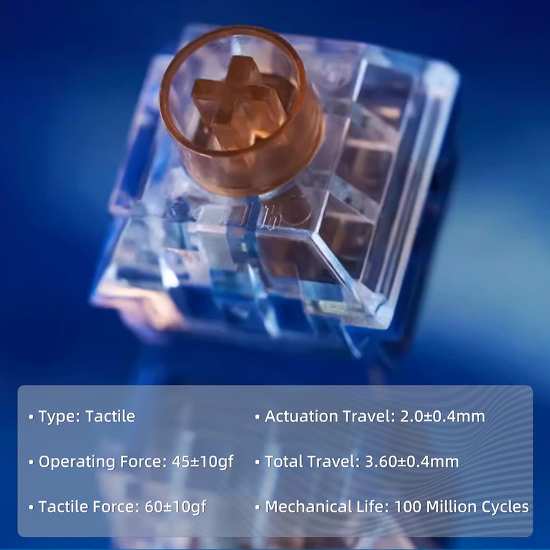 Kailh Box Whale Pro Silent Switches,Deep Sea Silent Tactile 3-Pin 45gf Waterproof Dustproof Mechanical Keyboard Switches(Whale Tactile,108Pcs) 108Pcs Whale Pro(Tactile)