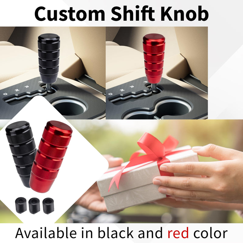 Car Shifter Knob, Aluminum Gear Shift Style Knobs, 3.74" Black Shift Knob with 3 Threaded Adapters M8 M10 M12 x 1.25 Fit Universal Manual Transmission, Automotive, Trucks