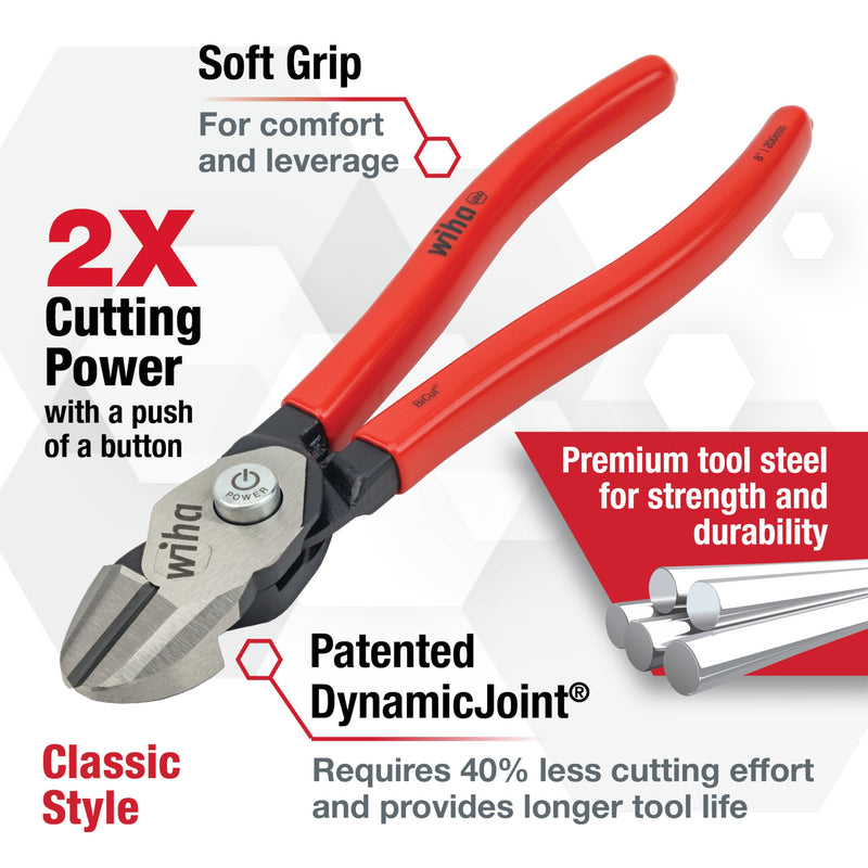 Wiha 32636 Classic Grip BiCut Compound Cutters 8" Standard Handle