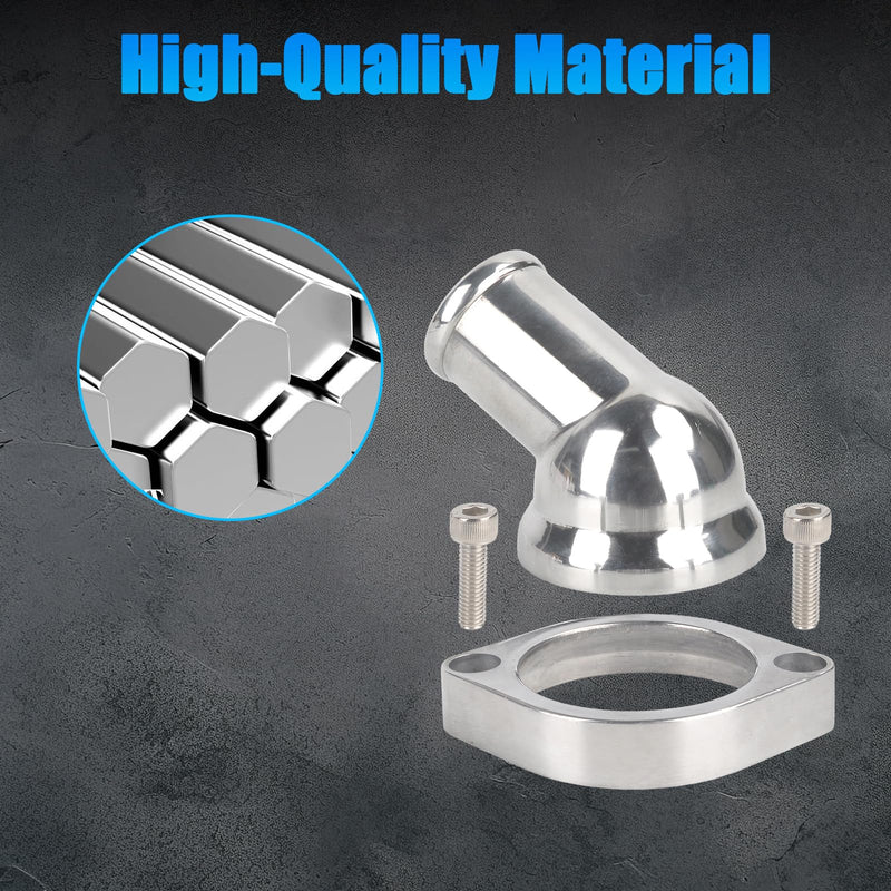 45° Swivel Water Neck Aluminum Polished Thermostat Housing Compatible with Chevy LS1 LS2 LS3 LS7 LS9 LSA L76 L92 Chevy GM Engines Chevy 4.8 L 5.3 L & 6.0 L Engines 45 Degrees Style2 Silver