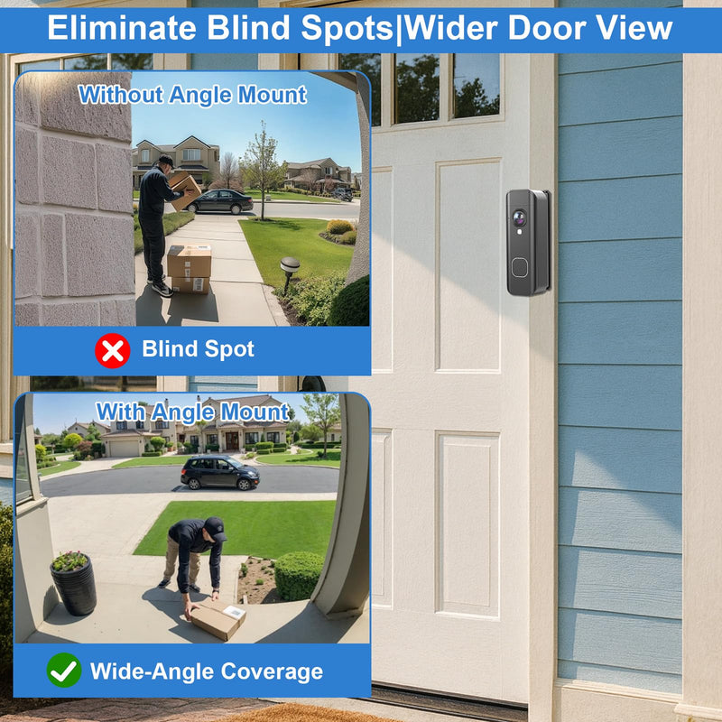 Adjustable 30-55° Doorbell Angle Mount for Blink Newest 2026 Battery & Wired Doorbell 2K+, Wedge Kit Corner Mounting Bracket Holder Accessories for House, Enhanced Protection Mount