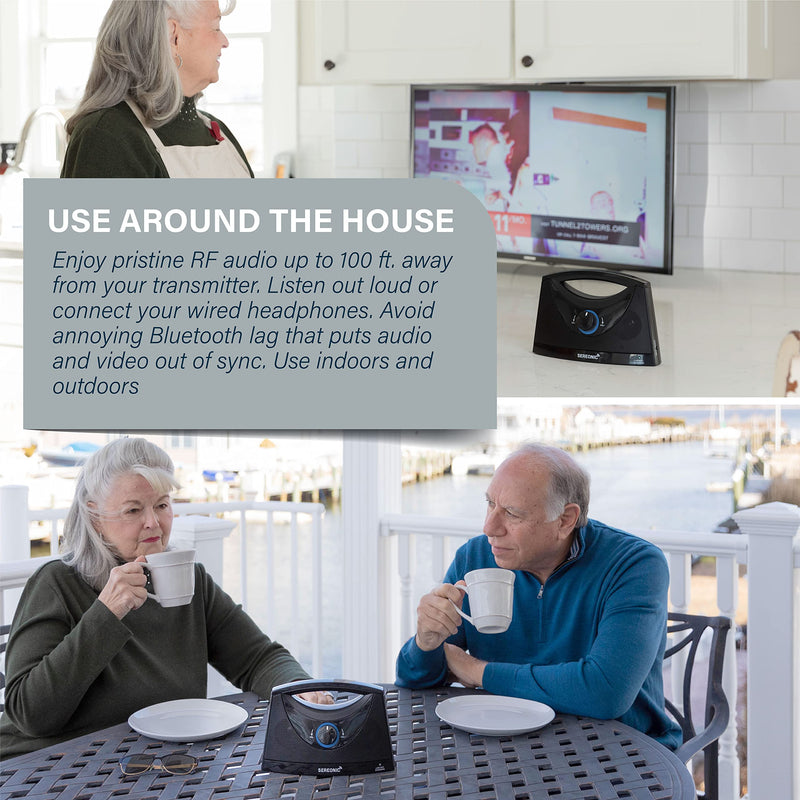 Extra Speaker Receiver Only Wireless TV Speaker System – TRANSMITTING Base and Audio Cables NOT Included – Pairs with BT-200 for Use of Multiple Speakers Around The House