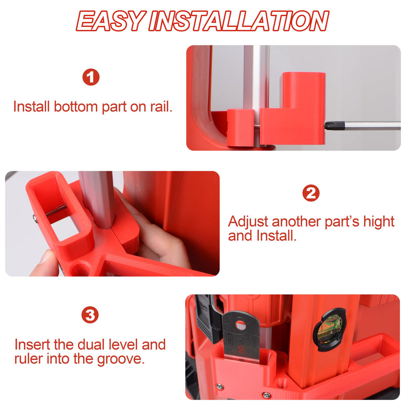SWER Dual Level & Ruler Holder Compatible with Milwaukee PACKOUT, Tool Holder for PACKOUT Accessories
