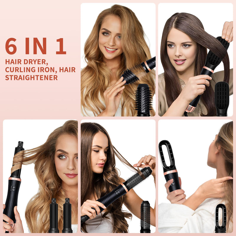 1000W Air Styler 6 in 1 Hair Styler,Magic styler High-Speed Hair Dryer Brush,Multi-purpose styling tool,For All Hair Types,Straighten, volumize, smooth, dry and blow dry hair styler – Ionic Technology