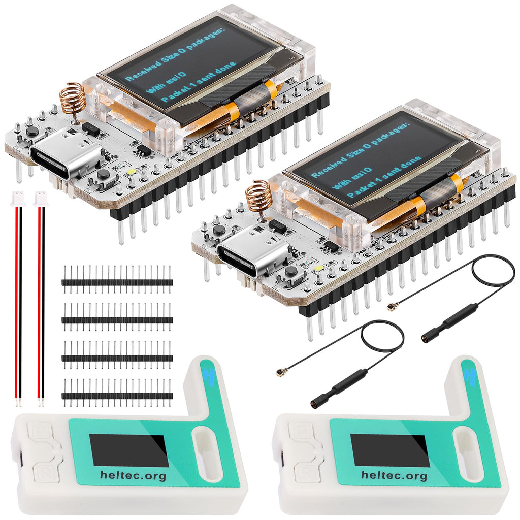 2 Pack ESP32 LoRa V3 Module Board - with 915MHz Antenna and SX1262 LoRa V3 Case Devices for Meshtastic Arduino LoRawan IOT 2