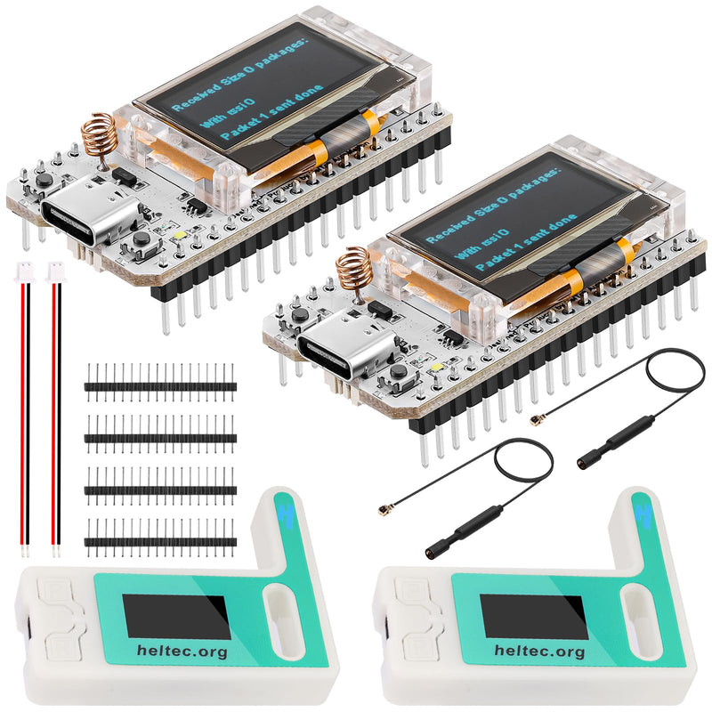 2 Pack ESP32 LoRa V3 Module Board - with 915MHz Antenna and SX1262 LoRa V3 Case Devices for Meshtastic Arduino LoRawan IOT 2