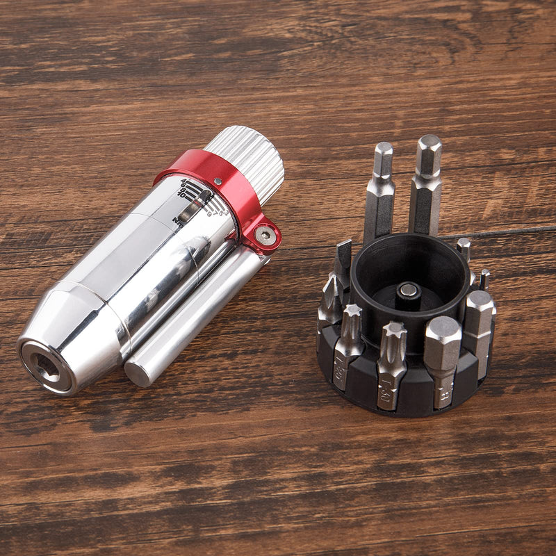 GEWAGE Adjustable Torque Wrench, Aluminum Alloy, 3-10 Nm Range, T-Shape Handle, Includes Allen Wrenches and Screwdrivers