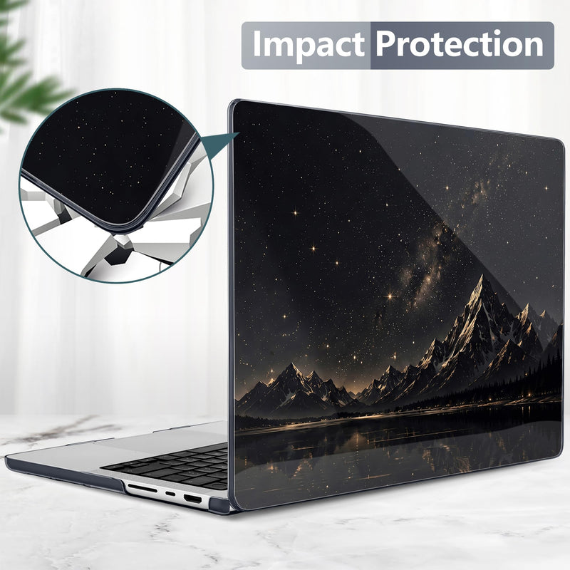 Batianda Case for MacBook Pro 14" 2026 2025-2021 Release, Starry Mountain | 4-in-1 bundle with starry mountain art, scratch-resistant slim hard shell protection for travelers and outdoor nature lovers