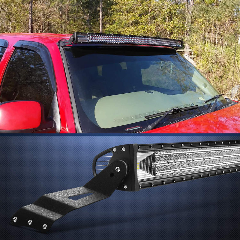 Nilight 90031B 2PCS 52” Curved LED Light Bar Bracket at Upper Windshield Roof Cab for 99-06 Chevy Silverado Suburban Avalanche Tahoe & GMC Yukon Sierra Chevy 1999-2006 /52" Light Bracket