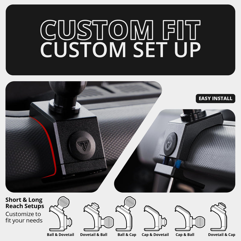 Tackform Link Phone Mount with Top Dash Clip - Compatible with 2021-2025 Ford Bronco | Aluminum | Zero Slip, Anti-Scratch | Universal Magnetic Phone Holder | 2" Arm | Black | (NOT MAGSAFE Compatible) Small Standard Magnet