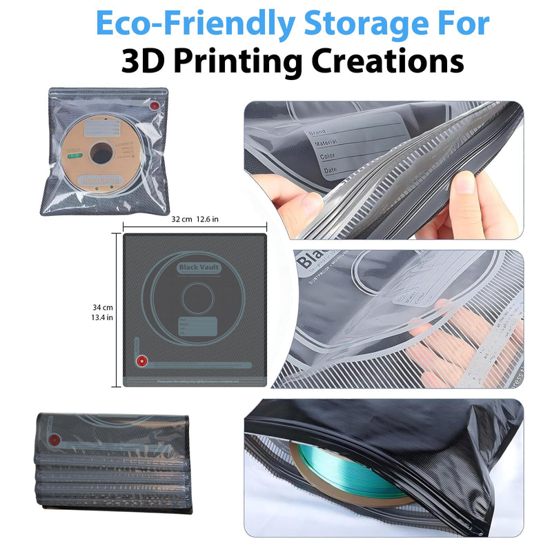 AONEGOLD 30pcs 3D Printer Filament Storage Bags Vacuum Storage Bags Kit 3D Printer Accessories with 30 Desiccants, Auto Pump, 6 Sealing Clips, Dust Proof, Humidity Resistant (12.6 * 13.38 in)