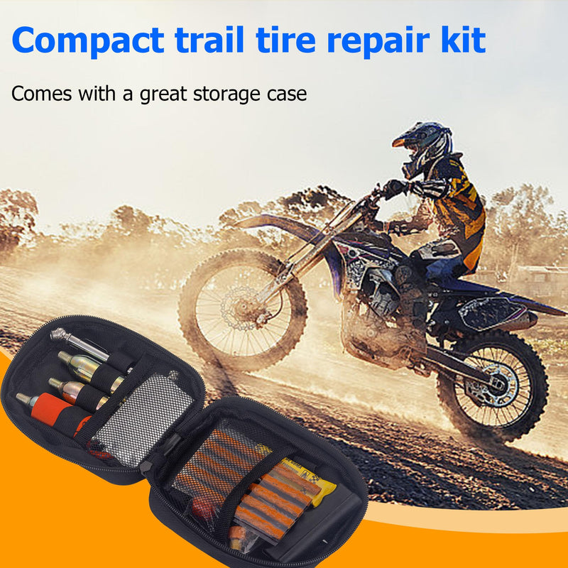 CO2 Tyre Tire Inflator Tire Repair Kit Motorcycle Tire/Tube Flat Repair Kit for Tube and Tubeless Tires Repair,Emergency Tool Kit for ATV Bike