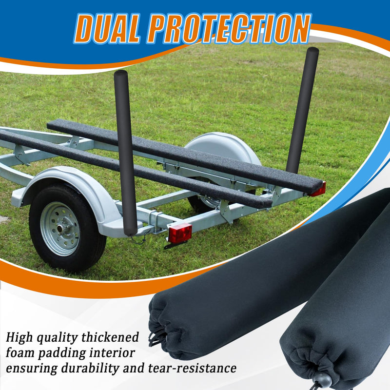 48/60 Inch Thickened Foam Boat Trailer Guide Pole Pad and Cover with Capped End Heavy Duty Boat Trailer Guide Pads for Ski Boat, Fishing Boat or Sailboat Trailer 48 inch
