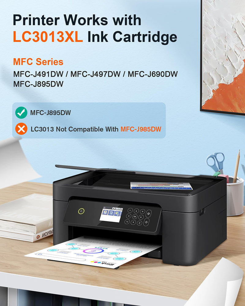 E-Z Ink Pro Compatible for Brother LC3013 Ink Cartridges LC3011 LC3013XL | LC3013 Ink Cartridges bk/c/m/y LC3011 LC 3013 for Brother MFC-J491DW MFC-J497DW MFC-J895DW MFC-J690DW (2B/1C/1M/1Y-5 Pack) LC3013XL_05P-2B1C1M1Y LC3013XL-5P