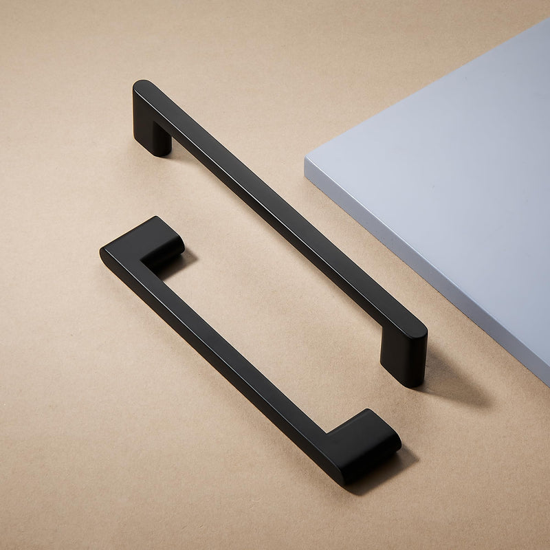 AVICCI 10 Pack Cabinet Pulls-5”128mm Screw Spacing Champagne Bronze Kitchen Drawer Pulls Cabinet Hardware Handles Wardrobe Bedroom Dresser Cabinet Handles 5"(128mm)Hole Center-10Pcs Matte Black