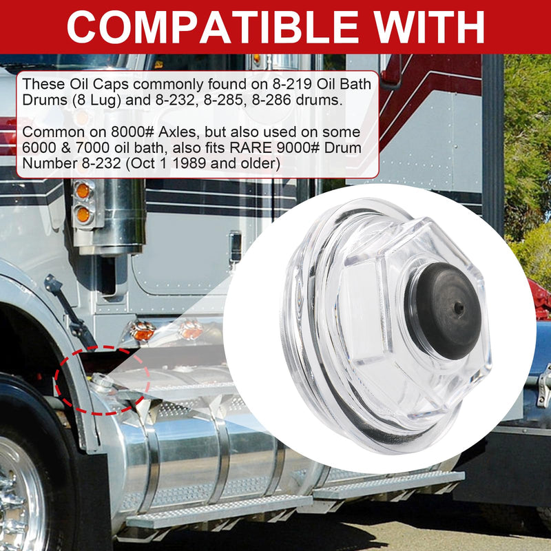 Oil Bath Dust Caps Compatible with Dexter 6k - 8K 8-218, 8-219 General Duty Axles Built After 1989 for Dexter 6K 7K 8K 2.75" Threads Trailer Axle Plastic Cover 21-35 23-29 Oil Caps K71-038-00 (4PCS） 4PCS Oil Caps