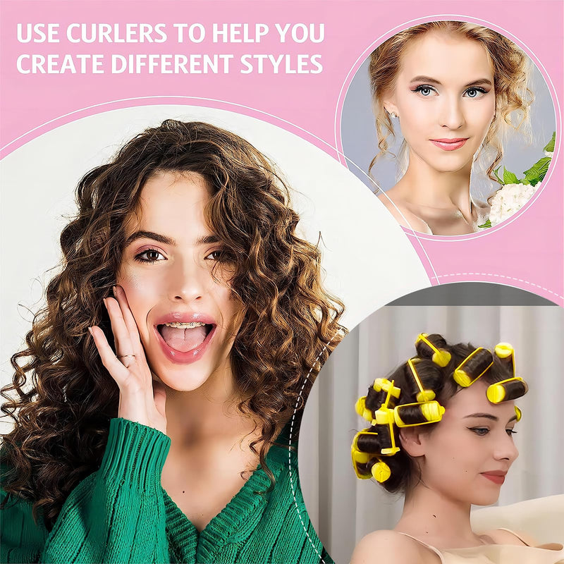 Foam Sponge Hair Rollers for Short Hair,36PCS Soft Curlers Flexible Sponge Curlers 20mm Mini Foam Hair Styling Home DIY Curling Tools for Women and Kids (Pink, Yellow, Blue)