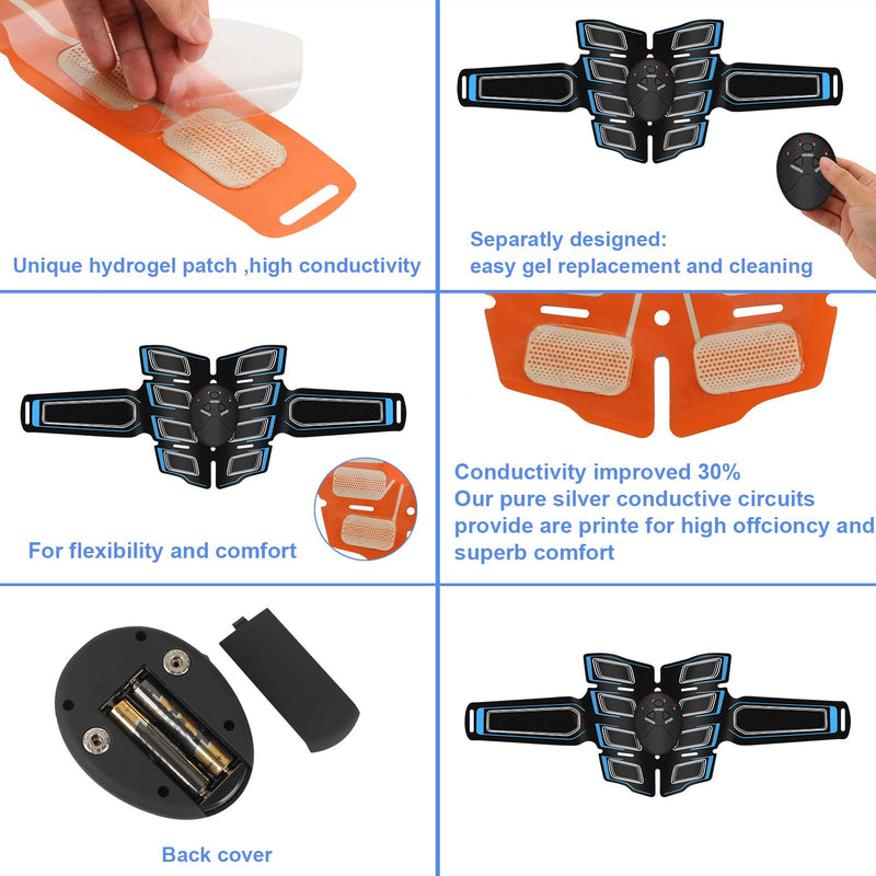 Fitness Belt Abs Stimulator Muscle Training Fitness Workout Equipment Ab Core Toner Belt for Abdominal/Arm/Leg for Home Use Blue-01