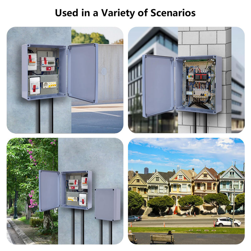 12" x 10" x 4" ABS Plastic Dustproof Waterproof Box IP65 Junction Boxes Project Junction Conduit Box Enclosure Use for Outdoor and Indoor 12" x 10" x 4"